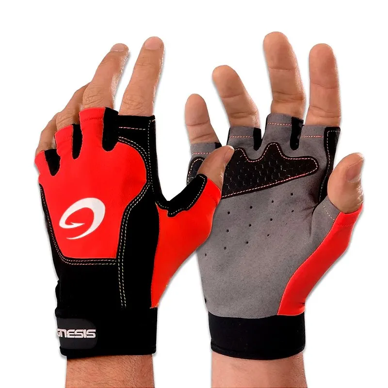 Luva Para Pesca 5 Dedos Aberto Vermelho/Preto GL-501S - Jignesis