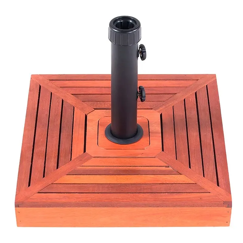 Base para Ombrelone Quadrada De Concreto Revestimento de Madeira 25kg - Bel