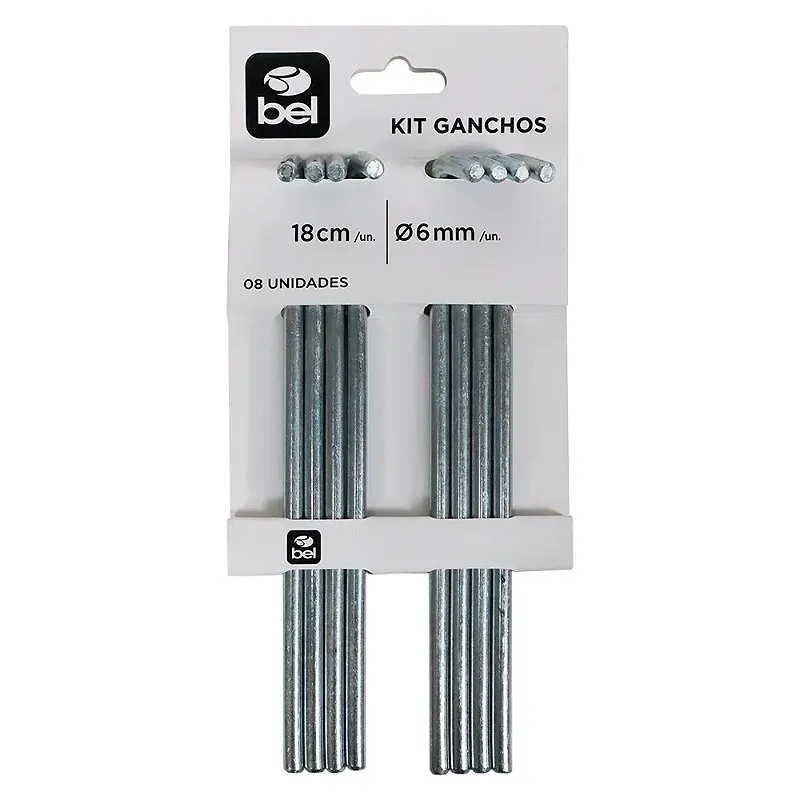 Kit 8 Ganchos Espeques Multiuso - Bel