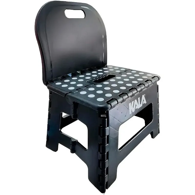 Banqueta Encosto Preta Dobravel 22cm - Kala