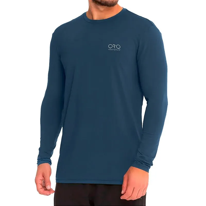 Camiseta Básica UV50+ ML Plus Size Marinho - Oro Adventure