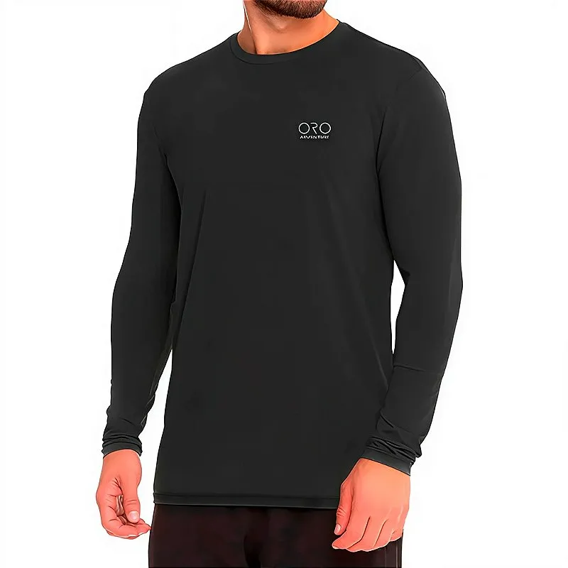 Camiseta Básica UV50+ ML Preto - Oro Adventure