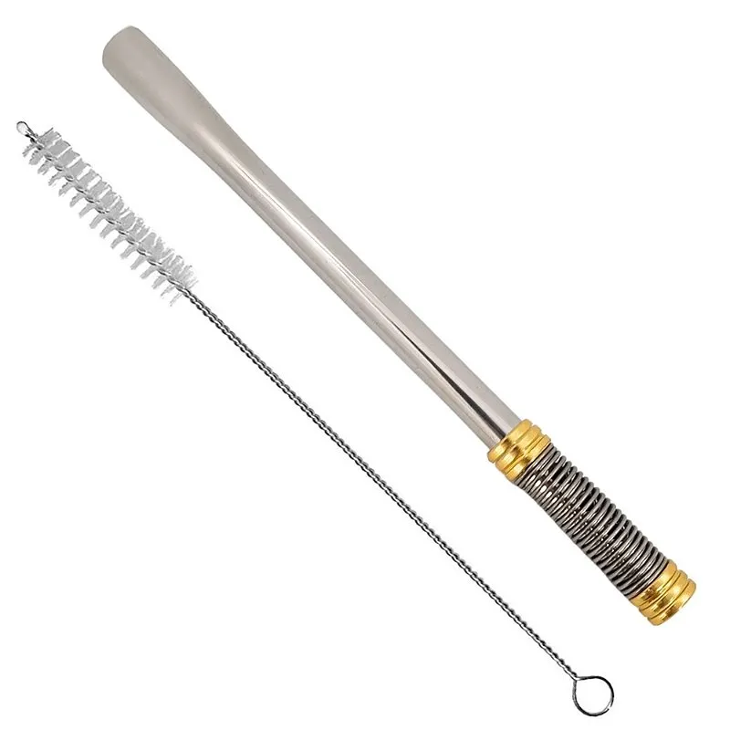 Bomba Para Tereré Inox Redonda com Mola Regulável - Chacal