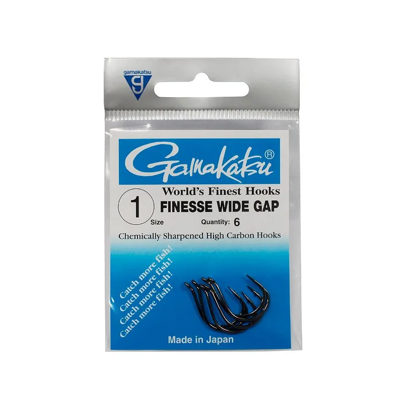 Anzol em Aço Carbono Finesse Wide Gap 6Un - Gamakatsu