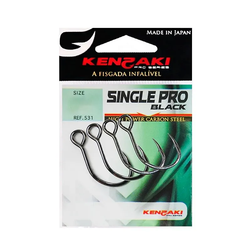 Anzol em Aço Carbono Single Pro Black - Kenzaki