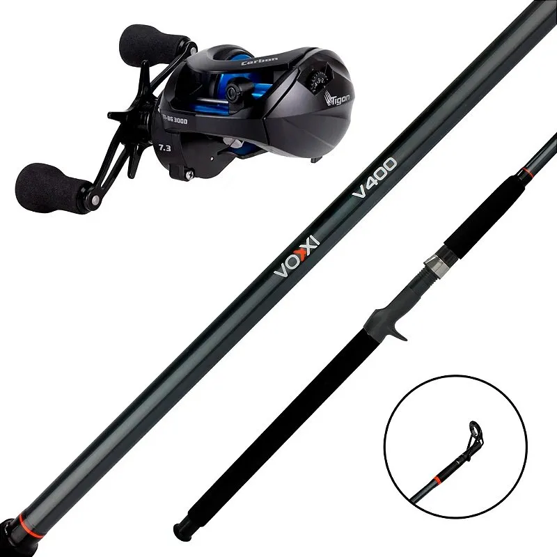 Kit Pesqueiro Vara V400 + Carretilha Tigon 300 BG Carbono