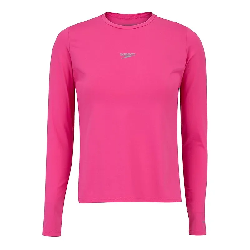 Camiseta Manga Longa Feminina Com Proteção UV 50 Rosa - Speedo