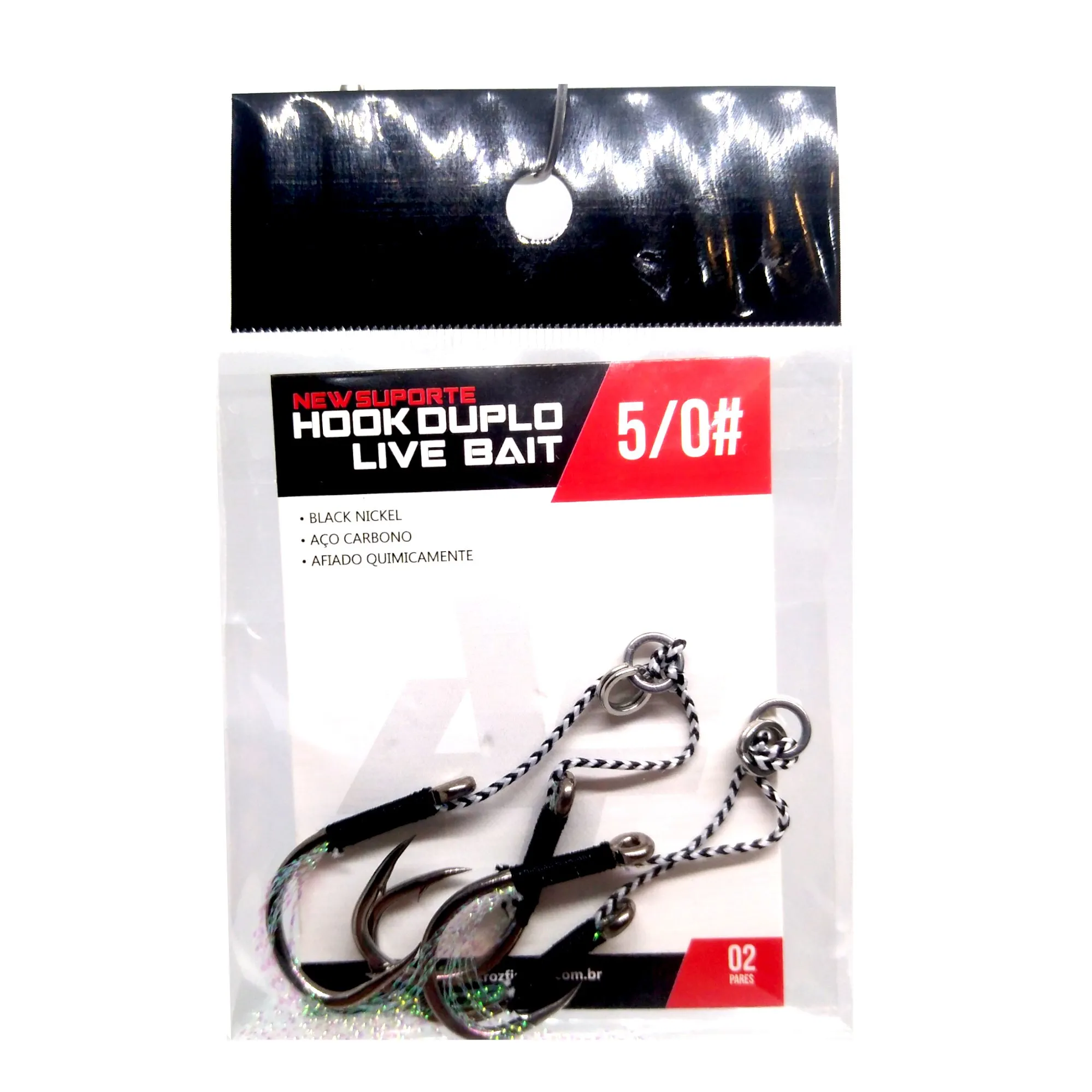 Anzol Albatroz Suporte Hook Duplo Live Bait 2 PCs