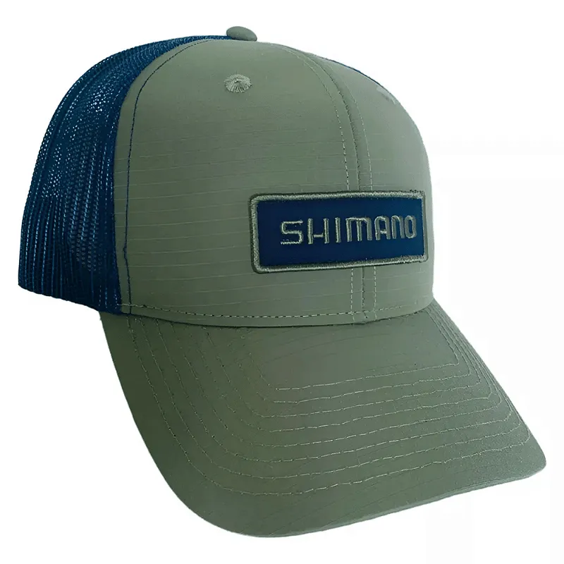 BONE SHIMANO VERDE AZUL  LOGO AZUL