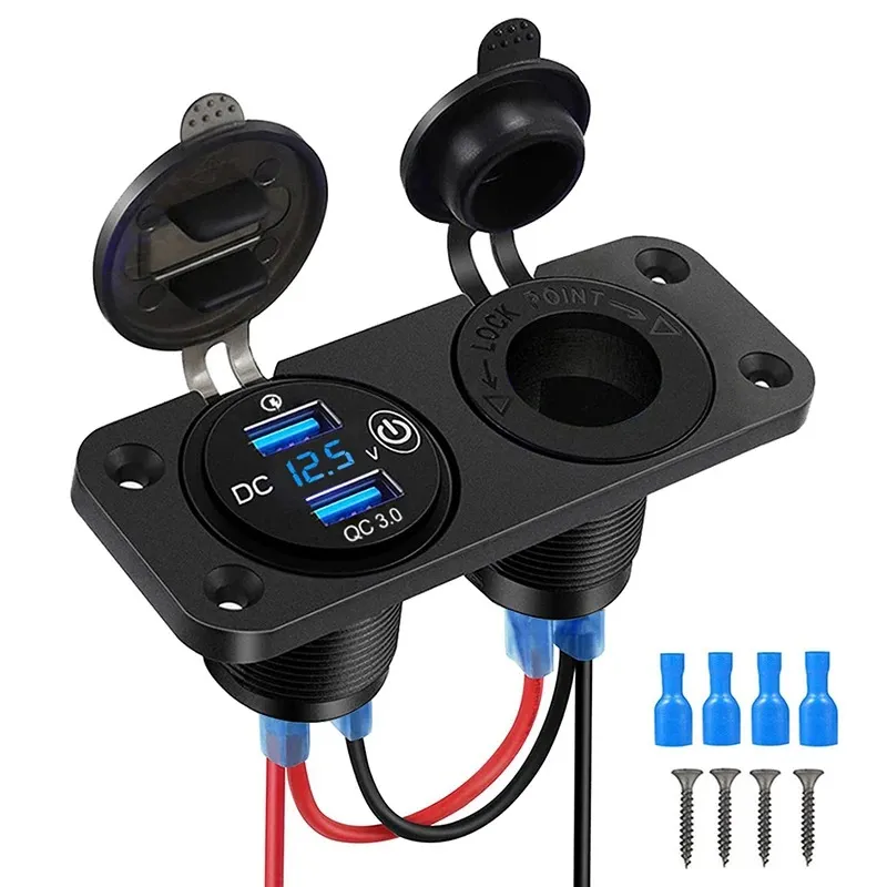 Tomada para barcos USB dupola + 12V