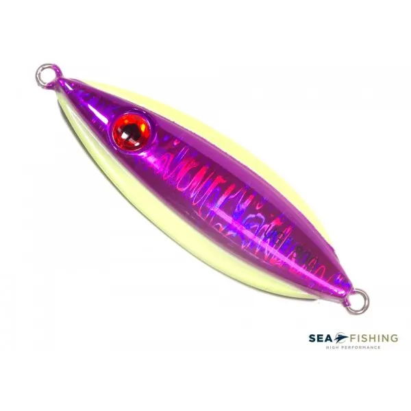 Isca artificial metal Jig Sea Fishing modelo UGE 80g cor Roxo - Glow