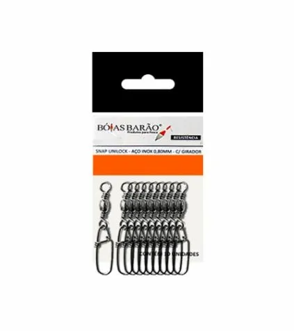 SNAP BOIAS BARÃO UNILOCK 0,80MM C/ GIRADOR Nº3 C/ 10UN