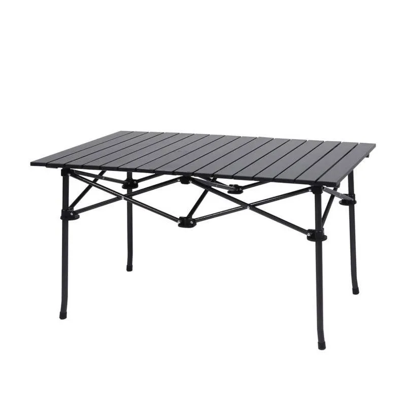 Mesa Dobrável Camping Preta Deyu 95 x 56 x 60cm