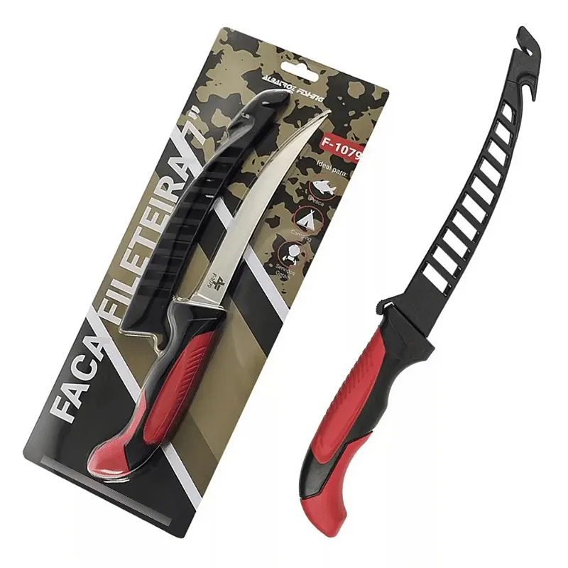 COMBO FACA FILETEIRA F-1079 Albatroz C/ Afiador