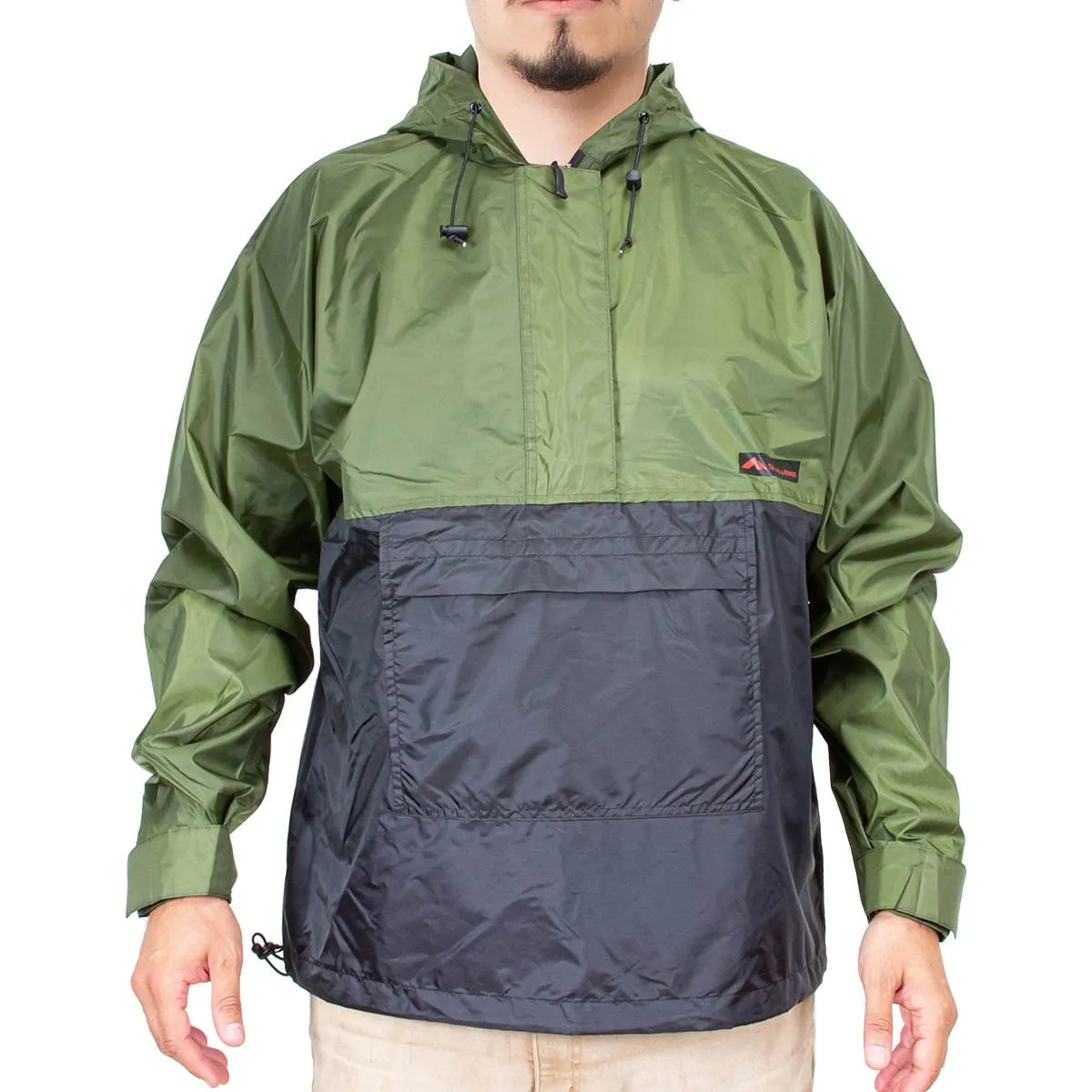 Abrigo Anorak Selado Preto com Verde - Trilhas e Rumos