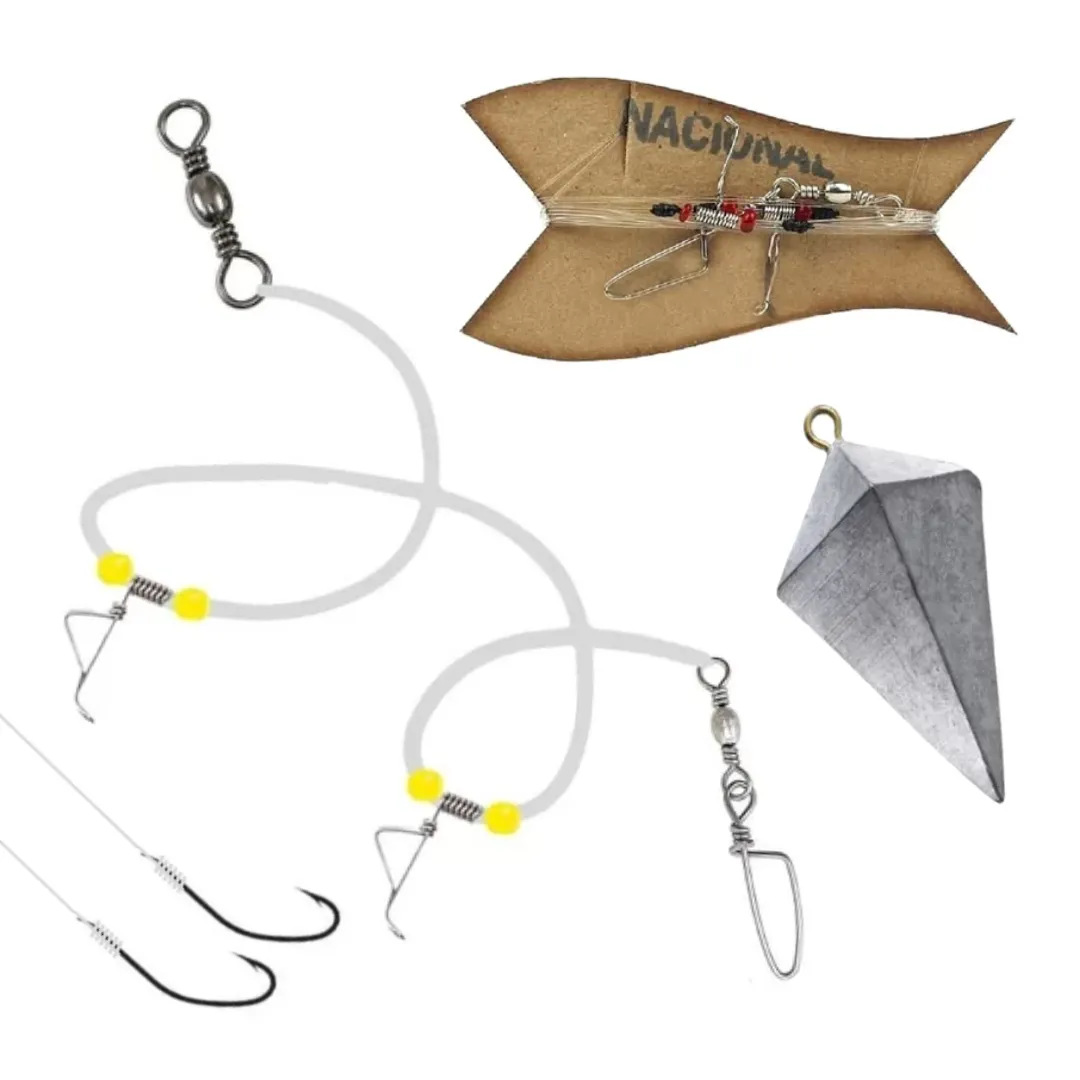 Arranque Pesca de Praia 2 Anzóis completo com chumbo e anzol