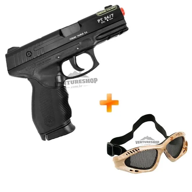 Airsfot Kit Pistola Taurus PT24/7 Cybergun + Óculos Kobra Camuflado