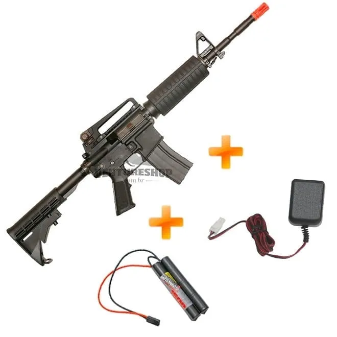 Airsoft Kit M4A1 rifle AEG King Arms Ultra Grade + Bateria + Carregador