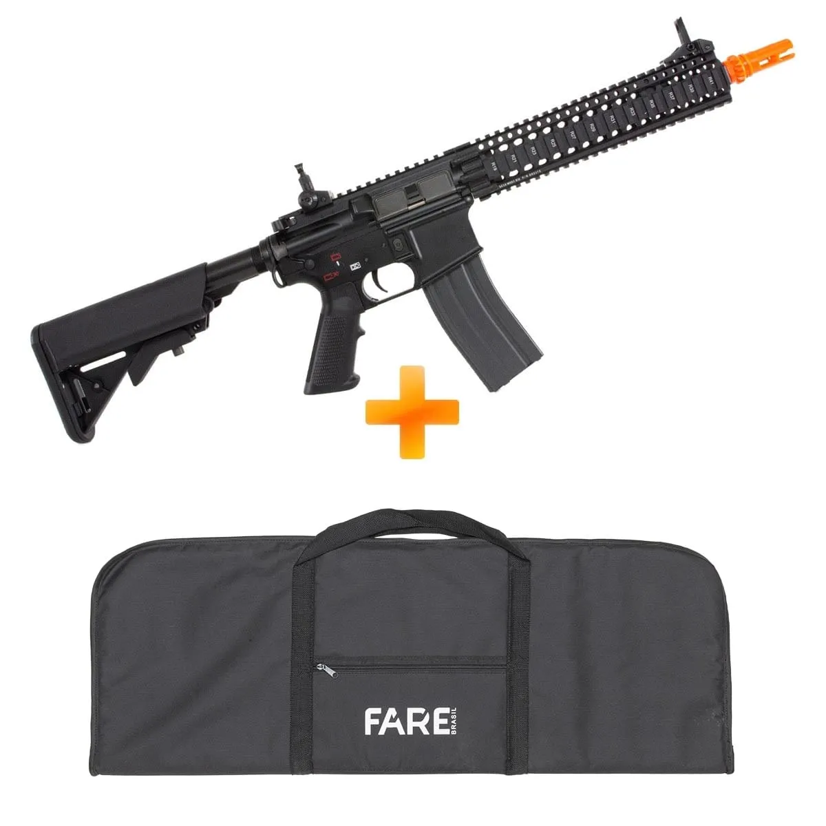 Airsoft M4A1 Rifle Airsoft RIS GC18 Mod1 Gatilho Eletrônico - G&G + Capa