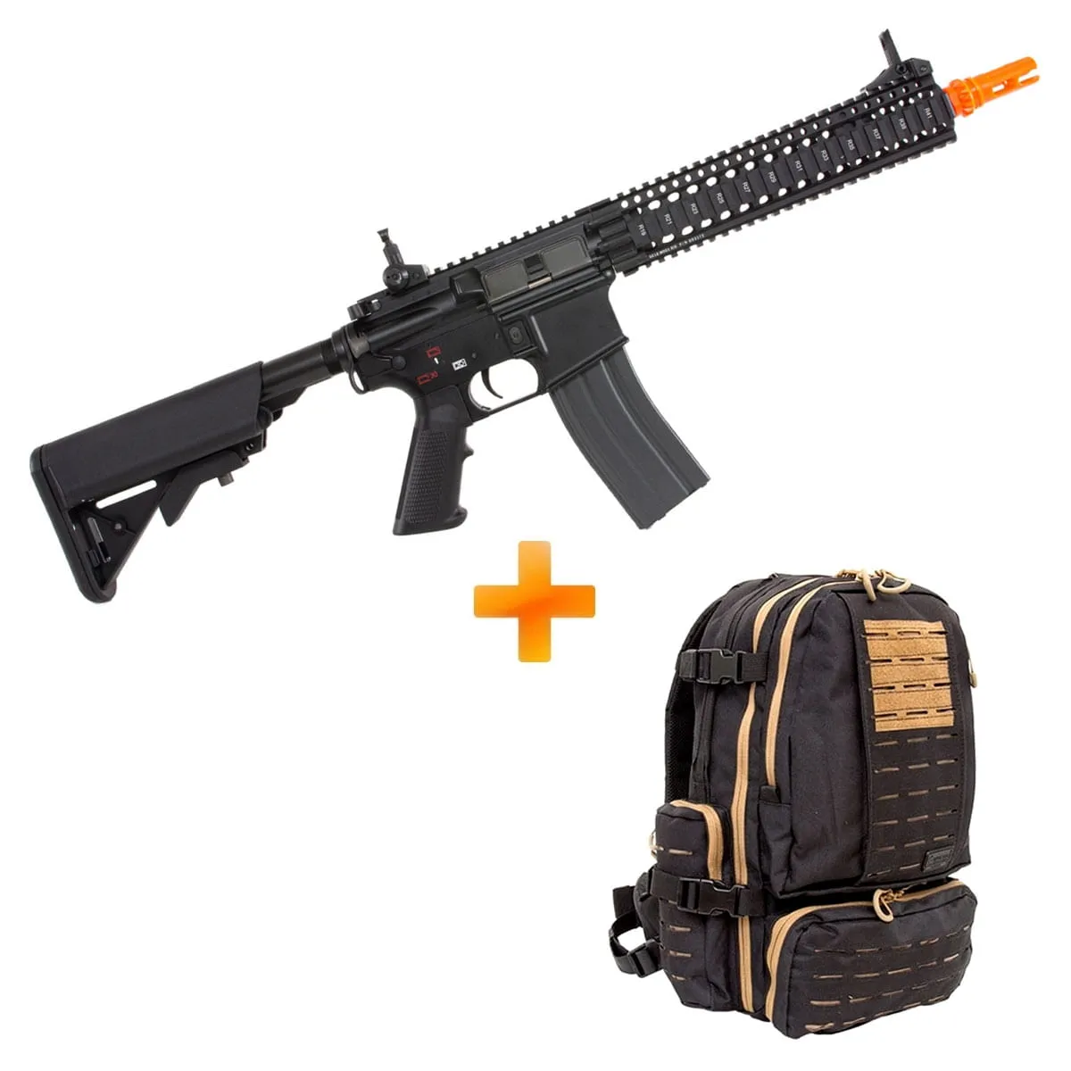 Airsoft M4A1 Rifle Airsoft RIS GC18 Mod1 Gatilho Eletrônico G&G + Mochila Ranger Invictus