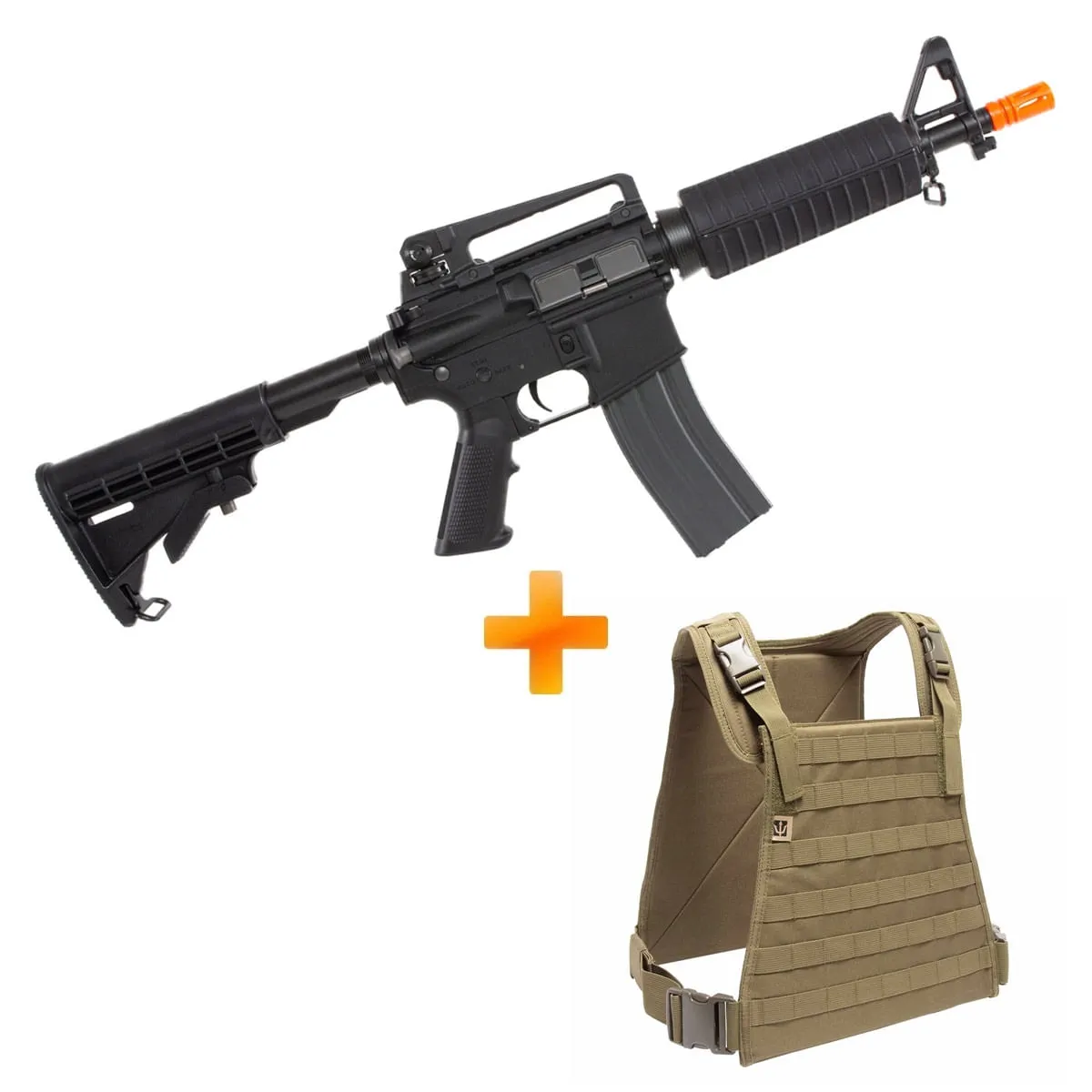 Airsoft M4A1 Rifle Carbine Light CM16 AEG G&G + Colete Tático