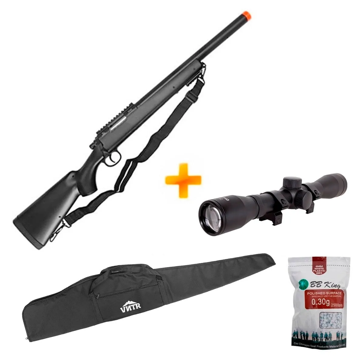 Airsoft Sniper GF 529 Game Face Spring Crosman + Capa