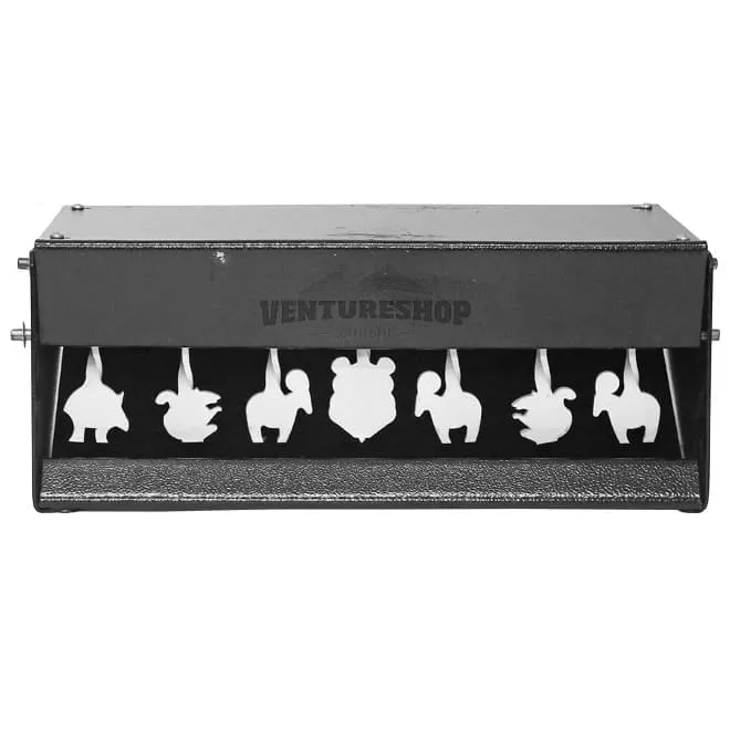 Alvo com 7 Silhuetas metálicas de Bichos - Rearmável