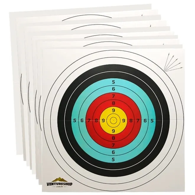 Alvo de Papel Oficial para Arqueria 45cm - Kit com 10 unidades