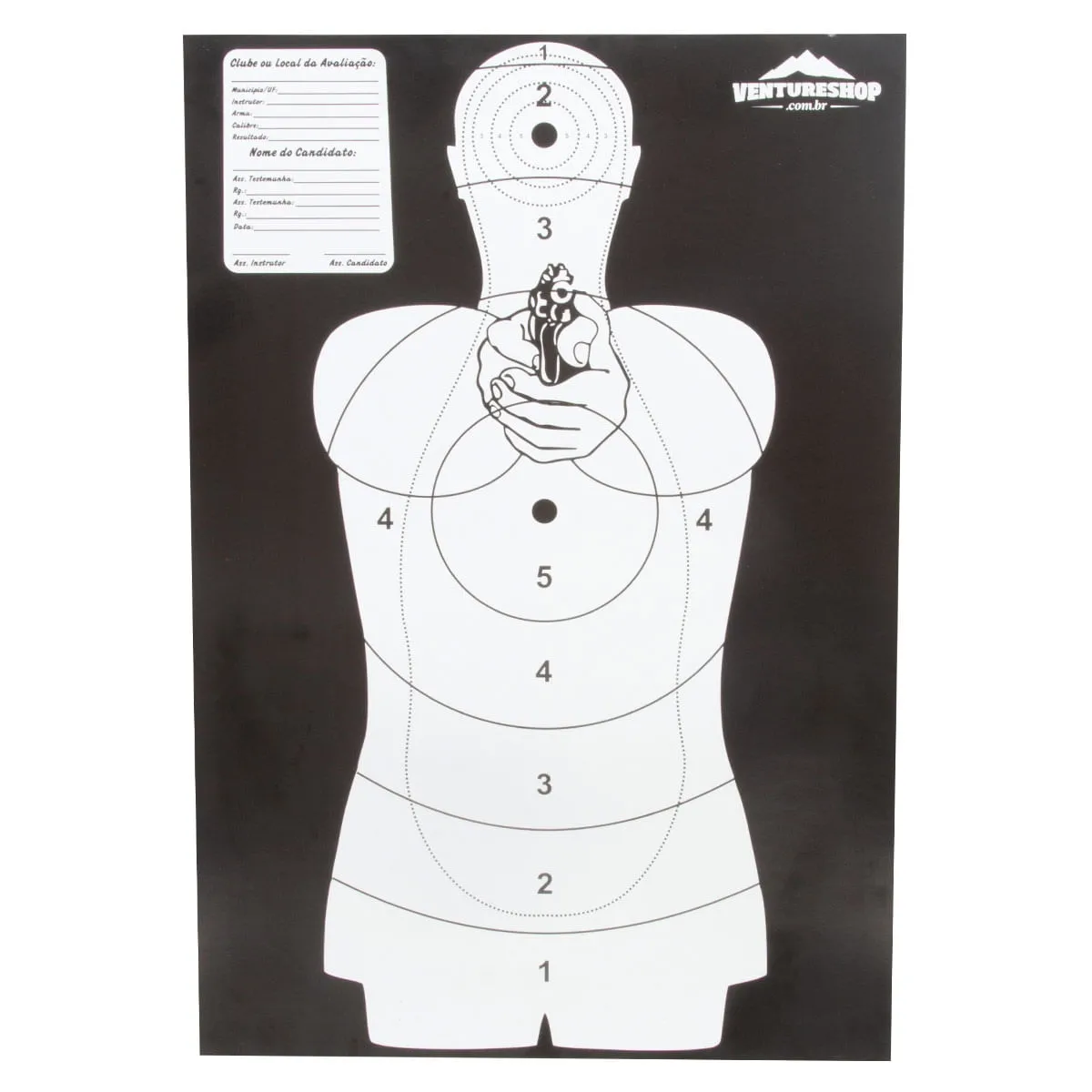 Alvo de Papel Silhueta Oficial para Tiro - VNTR