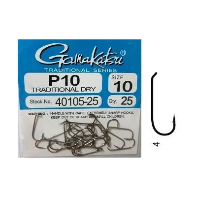 Anzol de Fly Gamakatsu P10 Tradicional Dry Nº18 c/25un