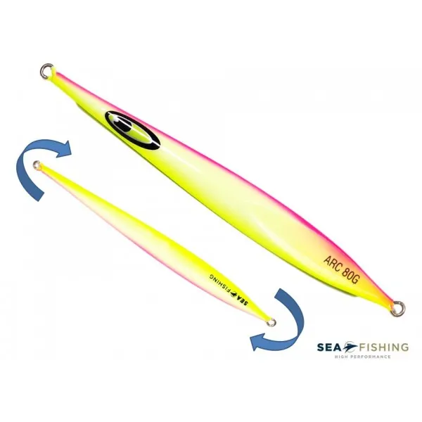 Isca artificial metal Jig Sea Fishing modelo ARC 150g cor Limão - Glow