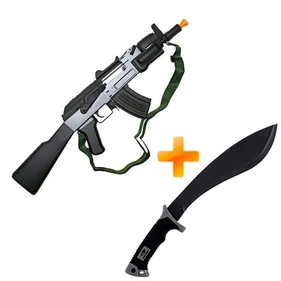 Arma de Airsoft AK47 Spetsnaz CYMA CM037 + Facão Kukri