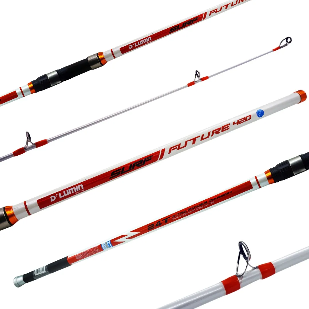 Vara Surf Future 4,20m (3partes) 100-200g - Tubular Laranja