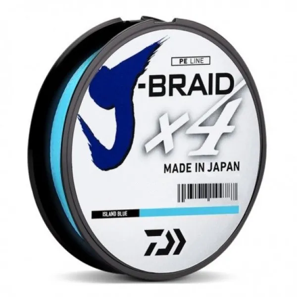Linha multifilamento Daiwa J-Braid 4X - 0,25 mm - 30 lbs - 135 m - Azul