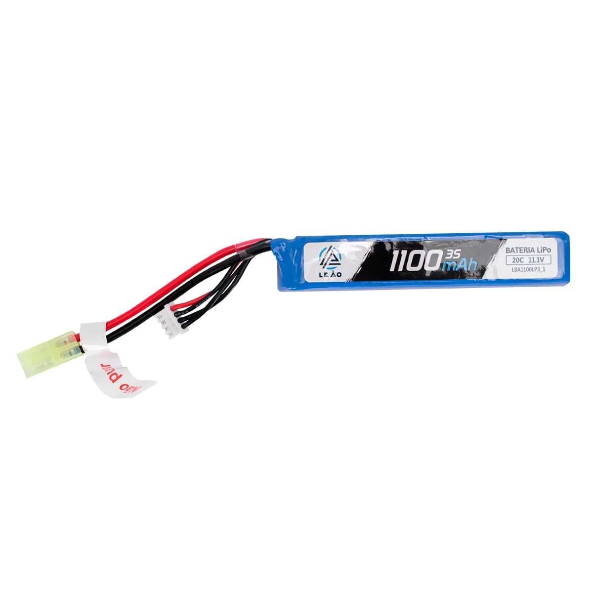 Bateria para Airsoft LiPo 11.1V - 3S (1 Pack) 20/40C 1100mAh - Leão Modelismo