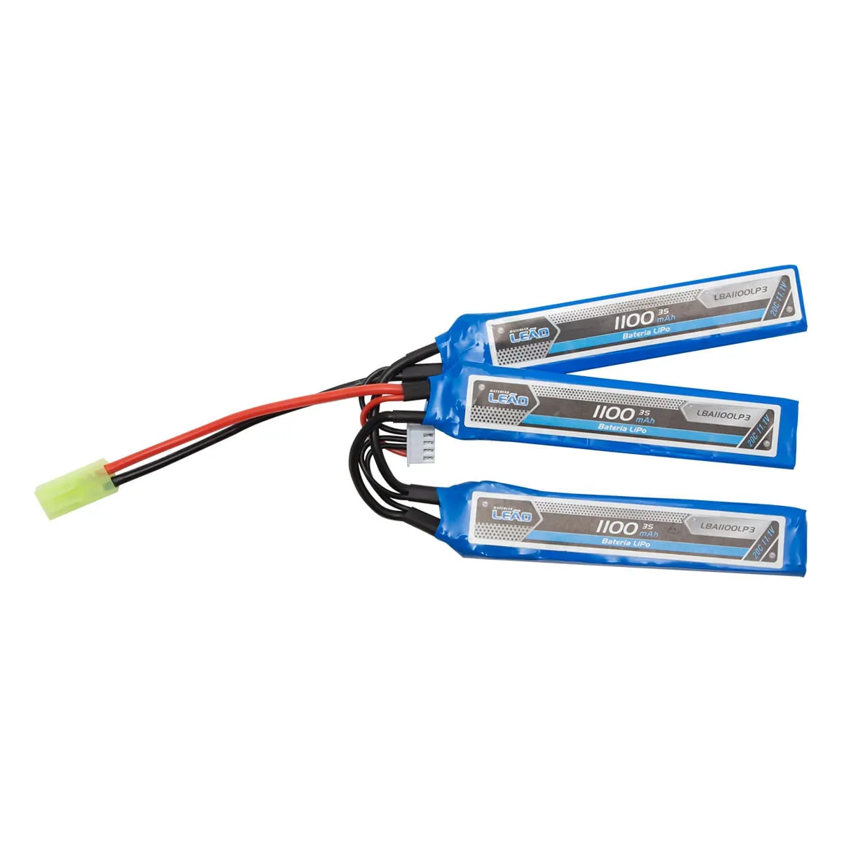 Bateria para Airsoft LiPo 11.1V - 3S (3 Pack) 20/40C 1100mAh - Leão Modelismo