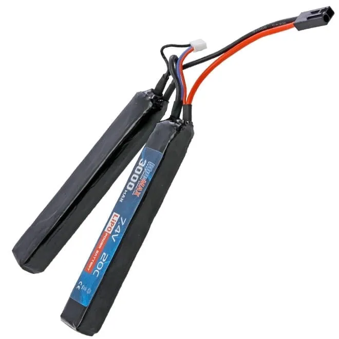 Bateria para Airsoft LiPO 7.4V 20C 3000mAh Nunchuck - Blue Max