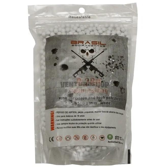 BB's Airsoft Esferas Plásticas 0.28g Brasil Equipamentos 2.500un