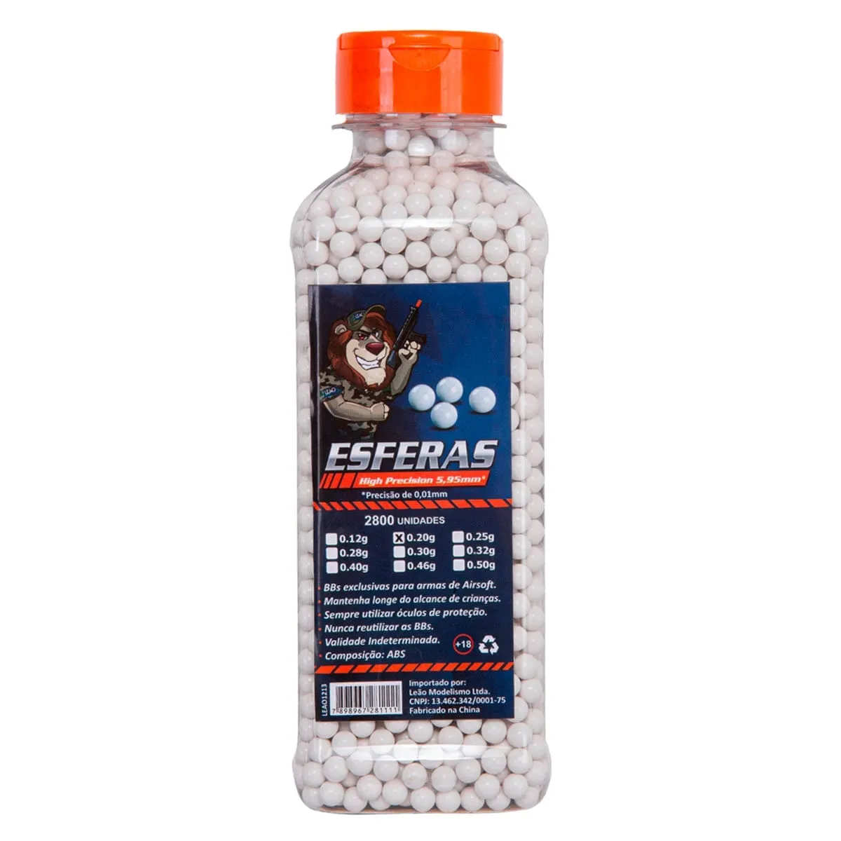 BB's Munição de Airsoft 0.20g com 2800un - Leão Modelismo