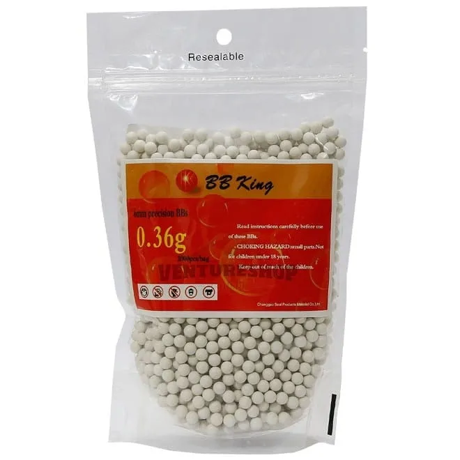 BBs para Airsoft 0.36g BB King - Branca 2.000un