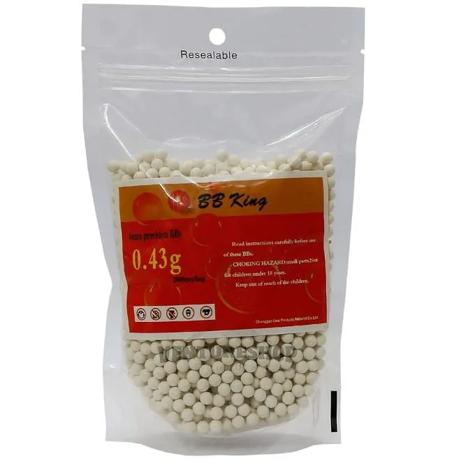 BBs para Airsoft 0.43g BB King - Branca 2.000un