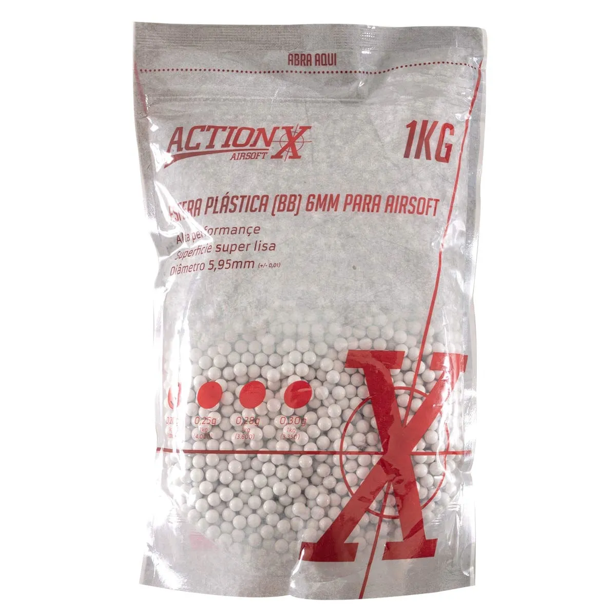 BBs para Airsoft ACTIONX 0.20g 6mm 5.000un