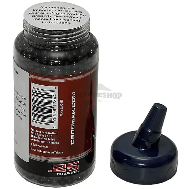 BBs para Airsoft Crosman Max Precision 0.25g 2000un