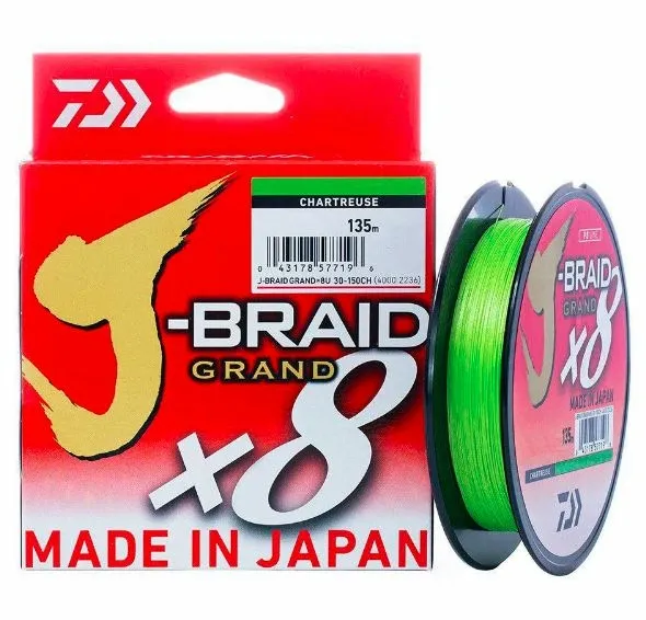 LINHA DAIWA J-BRAID MULT X8 CHARTREUSE 30LBS 135M