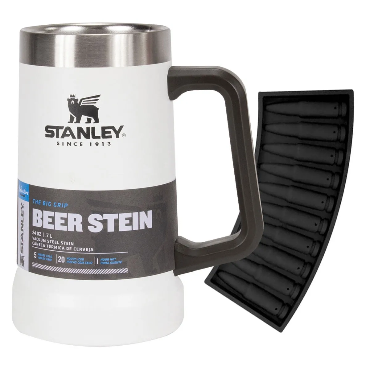 Caneca Térmica Stanley Branco Polar Beer Stein 710ml + Forma de Gelo Ak Nautika