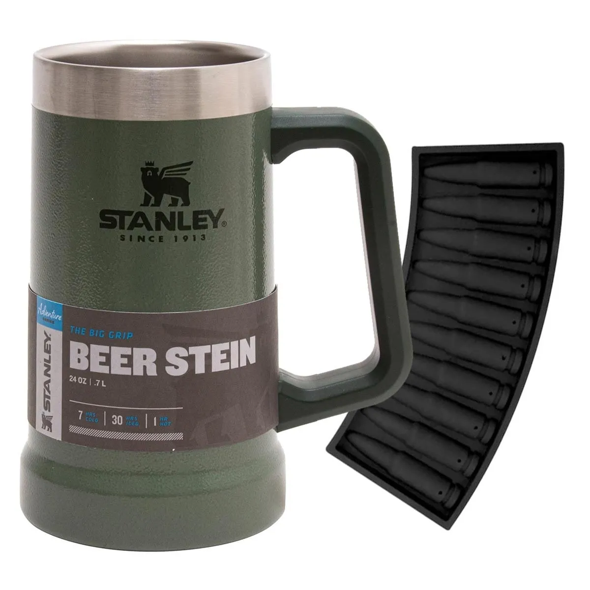 Caneca Térmica Stanley Hammertone Green Beer Stein 710ml + Forma de Gelo Ak Nautika