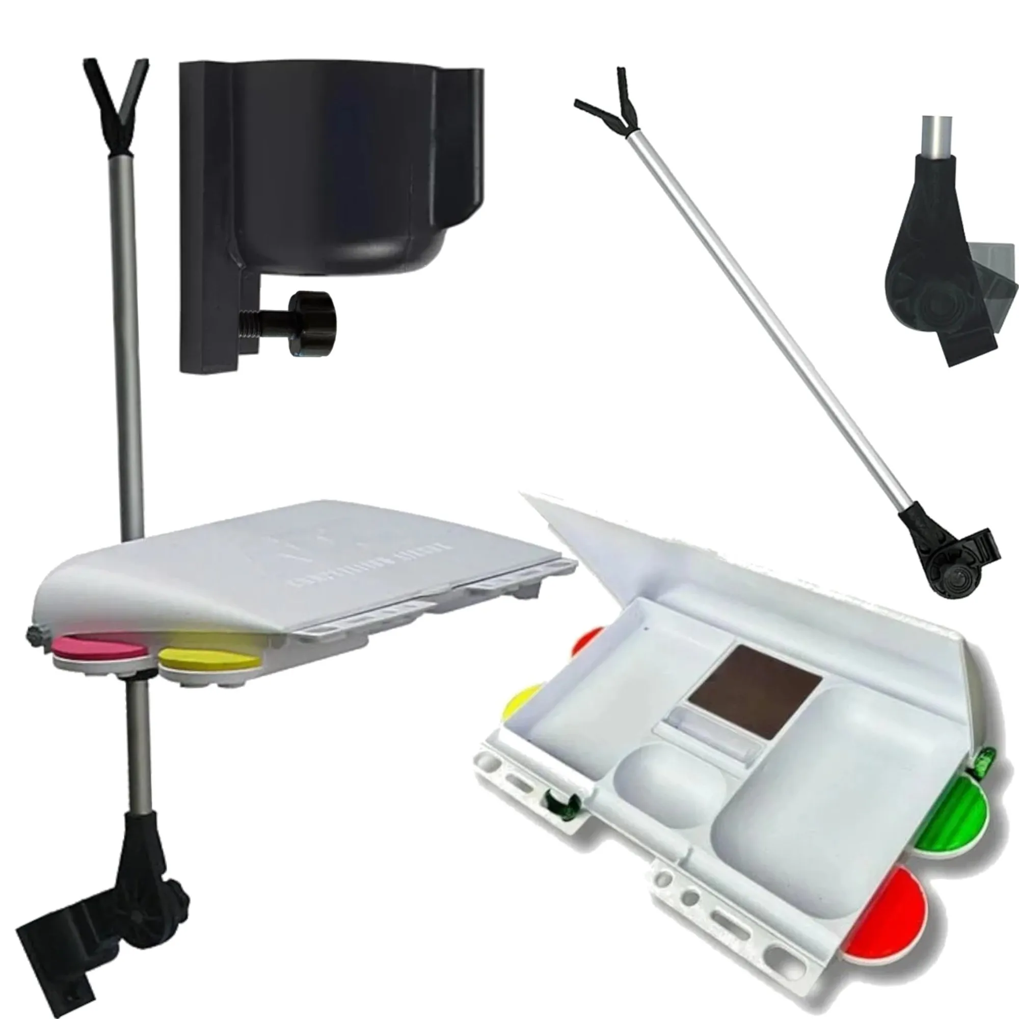 Kit Braço Articulado E Secretária Adc + Copo Suporte Vara