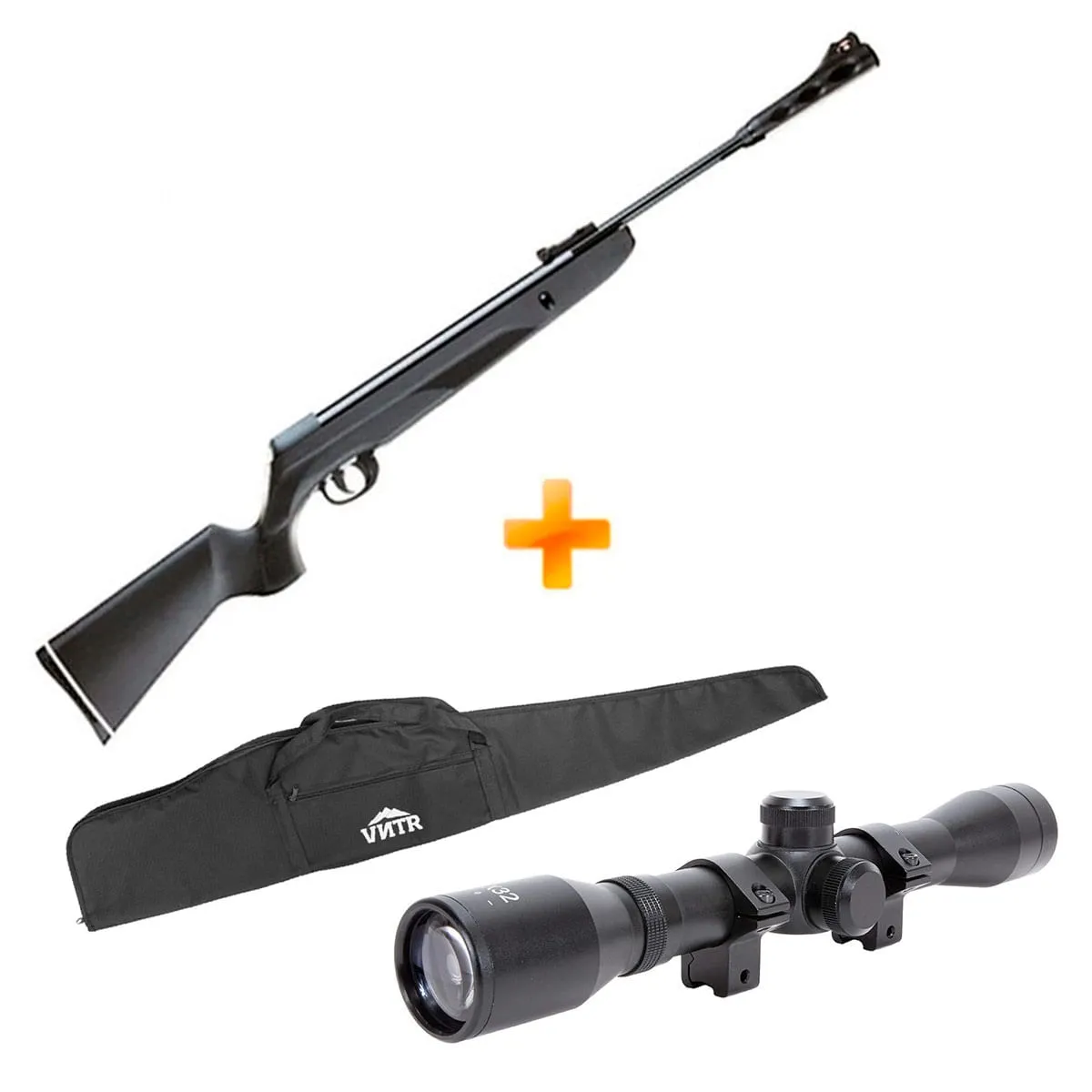 Carabina CBC F18 M Nitro 1000 4.5mm Oxidada c/ Muzzle Break + Luneta 4x32 + Capa