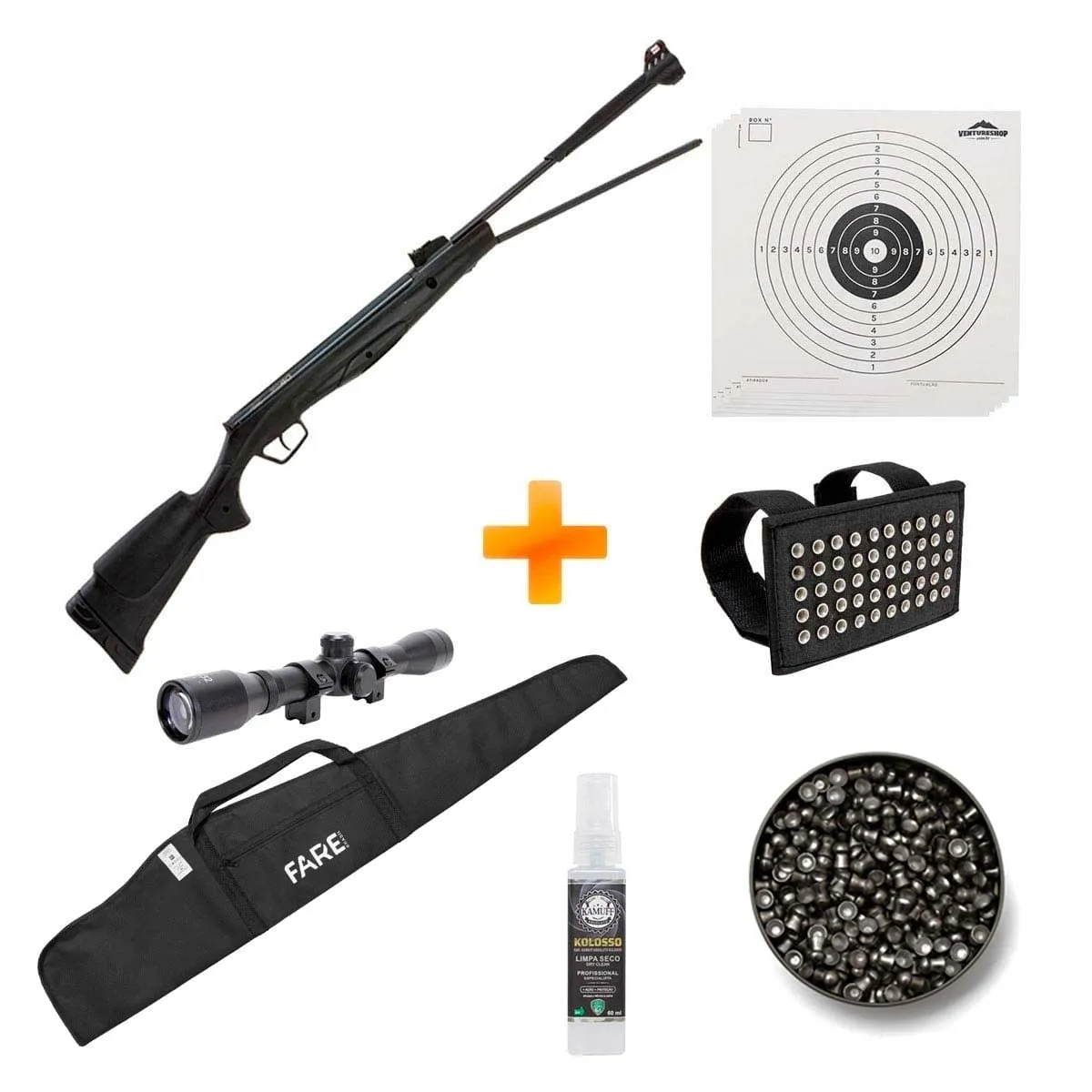 Carabina de Pressão Beretta RX40 5.5mm Nitro - Stoeger Airguns + Luneta 4x32 + Porta Chumbinho + Capa + Chumbinho + Alvos