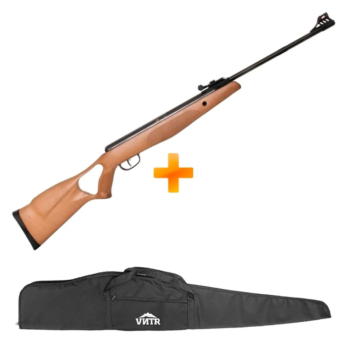 Carabina de Pressão CBC B19Z Nitro Oxidada Madeira 4.5mm + Capa